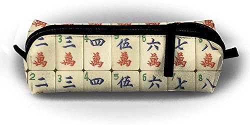 EWFBVa Durable Zipper Stationery Bag Unique China Mahjong Background Big Capacity Pencil Case