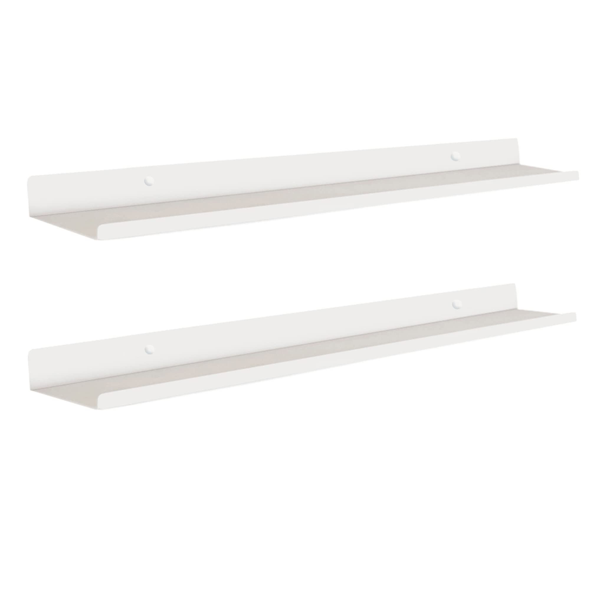 MILUKA Set 2 Floating Shelf White 70 cm | Metal Shelves for Picture Shelf and Photo Shelf | Floating Shelves for Bedroom, Kitchen Storage and Bathroom Storage in Home Decor | Wall Shelf (2. White) — image 1