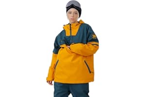 SNOWVERB Women's Men's Waterproof Raincoat Windproof Snowboarding Coat With Hood Insulated Ski Hoodie Unisex Snowboard Jacket