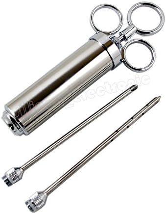 Grill Stainless Steel Meat Marinade Injector 2 oz Flavor Needle Cooking Syringe by Freizen