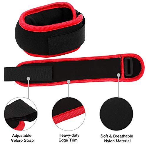 Wesoke Durable Ankle/Wrist Weights, Adjustable Straps, Mini Hand Leg Arm Cuff Weight Set for Women Men Kids Children Fitness Dancing Exercise Gym Workouts Aerobics (1 Pair, 1lb 2lb)