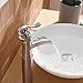 BWE Vessel Sink Faucet Waterfall Brushed Nickel Bathroom Commercial Vanity Sink Faucets with Supply Lines Combo Single Handle Bath Basin Bowl Centerset Sink Lavatory Tall Mixer Tap