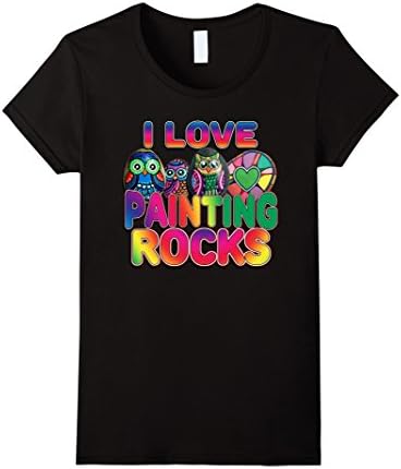 Womens I Love Painting Rocks Bright Beach Stone River Rock T-Shirt XL Black