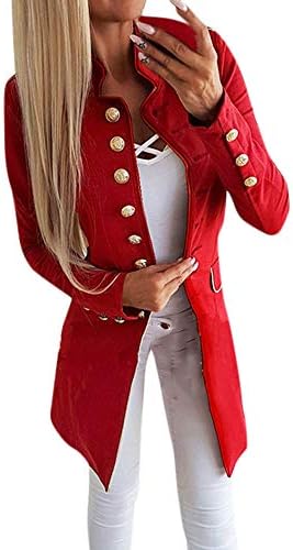 Orangeskycn Fashion Blazers for Women Full Sleeve Simple Slim Lapel Office Long Suit