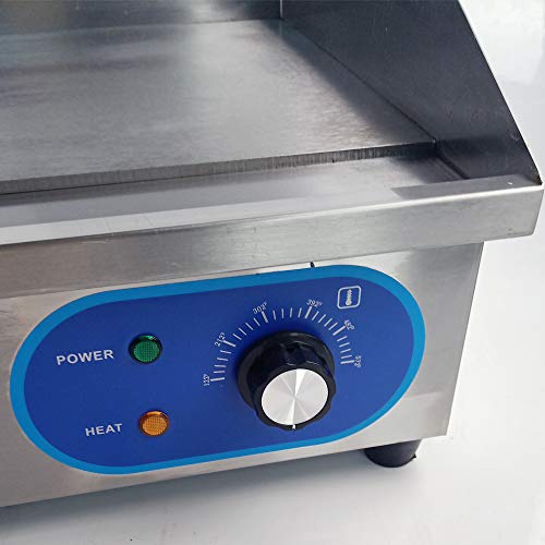 TAIMIKO Commercial Electric Griddle Flat Top Grill HotPlate Kitchen Grill CounterTop Stainless Steel Thermostatic Control 1500W 22" One Year Warranty