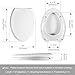 Elongated Toilet Seats with Slow Close lid, Easy Clean & Change Hinges Seat, Suitable Elongated or Oblong Toilets, No Slam Toilet Seat, White