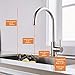 Trywell T304 Solid Stainless Steel 360 Degree Swivel Kitchen Sink Faucet, High Arc Single Lever with Two-Function Nozzle,1.8 Gpm
