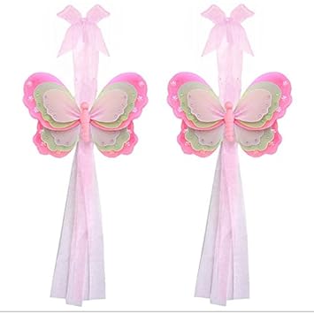 Amazon Com Butterfly Curtain Tiebacks Dark Pink Green Pink Triple