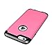 LUVVITT [Ultra Armor] Shock Absorbing Case Best Heavy Duty Dual Layer Tough Cover for Apple Phone 6 / Phone 6s (4.7) Black/Pink