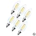Kingstar LED Filament Candle Light Bulbs Set,4W Warm White Dimmable Candelabra Vintage Light 6 Pack
