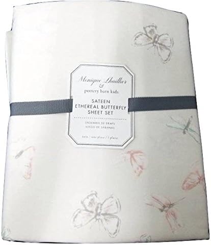 Pottery Barn Kids Twin Monique Lhuillier Ethereal Butterfly Sateen Sheet Set