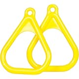 Swing Set Stuff Plastic Trapeze Rings with SSS Logo Sticker, Yellow