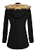 ACEVOG Women's Wool Coat Fur Trim Hooded Parka Jacket Coat Outwear