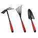FLORA GUARD 6 Piece Garden Tool Sets – Including Trowel,5-Teeth rake,9-Teeth Leaf rake,Double Hoe 3 prongs, Cultivator, Weeder, Gardening Hand Tools with High Carbon Steel Headsthumb 2