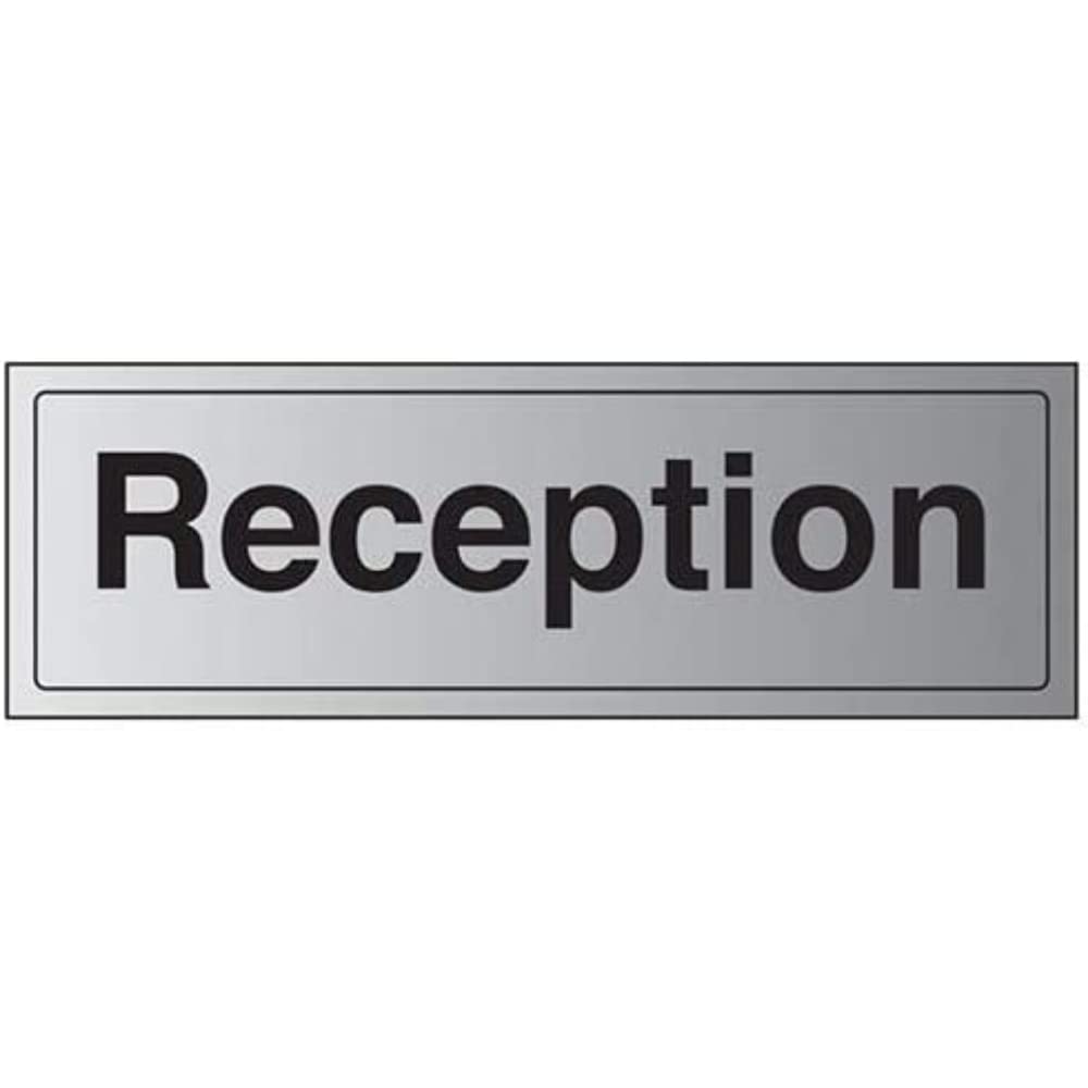 V Safety General Door-Reception Sign - 300mm x 100mm - Self Adhesive Alu Effect