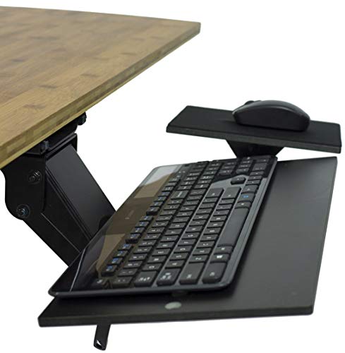 Uncaged Ergonomics (KT1-b) Ergonomic Under-Desk Computer Keyboard Tray w/ Negative Tilt. Affordable Adjustable Height & Angle Under desk Drawer, Tilting Mouse Pad Swivels 360 (Certified Refurbished)