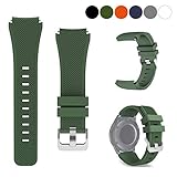 kitway Compatible Gear S3 Bands/Samsung Galaxy Watch 46mm, 22mm Soft Silicone Replacement Sport Band Strap Wristband Bracelet for Samsung Gear S3 Frontier/S3 Classic Smart Watch (Green)