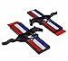 (Pair) Gloss Black Tri-bar Running Pony Horse Fender Side Emblem Badge for Ford Mustang