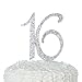 Ella Celebration 16 Cake Topper 16th Birthday Sweet 16 Party Supplies Decoration Ideas Silver Rhinestone Number (Silver)