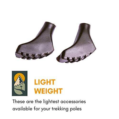 Hiker Hunger Extra Durable Rubber Feet Replacement for Trekking Poles - Fits Most Hiking and Walking Poles (Pack of 4) (Rubber Feet) - Thumbnail 3