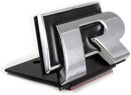 GUMP Quality VW R Line Grill Car Badge Black Emblem Chrome Finish Solid Metal Heavy Duty