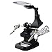 Intsun LED Helping Hands Magnifier Soldering Station 3X 4.5X Magnifying Glass with Clamp and Alligator Clips for Assembly, Repair, Modeling, Crafts (Black)