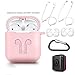 AirPods Case 7 in 1 Airpods Accessories Kits Protective Silicone Cover and Skin for Apple Airpods Charging Case with Airpods Ear Hook Airpods Staps/Airpods Clips/Skin/Tips/Keychain Pink by Amasing