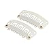 SWACC 100 Pcs U Shape Metailic Snap Clips ins for Hair Extension Hairpiece DIY Snap-Comb Wig Clips with Rubber (White Beige, General U Shape 6 Holes)thumb 3