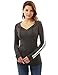 PattyBoutik Women's Hooded Crossover V Neck Trim Tunic (Heather Dark Gray S)