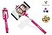 VESSATTA © Selfie Stick for iPhone & Samsung Smart Phones - Requires no charge, strudy with photo button on handle (extends 3.5 feet) Compact folding size - Multiple Colors (Pink)