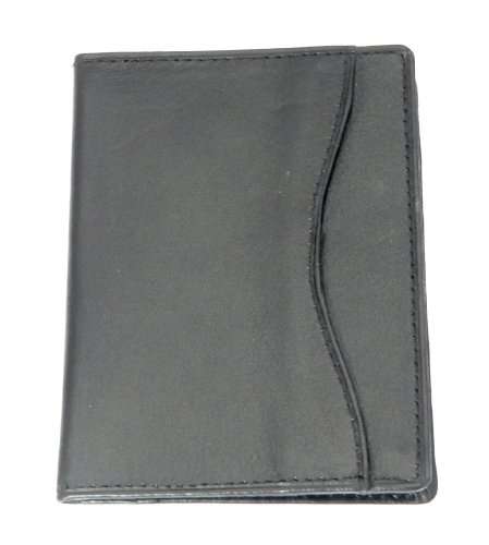 Genuine Leather Travel Pass / Oyster / Credit Card Holder Wallet - BLACK Color