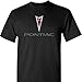 Pontiac Chrome Logo on a  T Shirt,Black,Medium