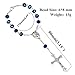Deep Blue Crystal Beads One Decade Auto Rosary Catholic Crucifix Jerusalem Holy Soil Centerpiece