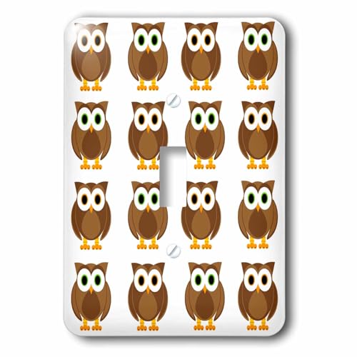 3dRose LLC lsp_6127_1 Brown Owls Print, Single Toggle Switch