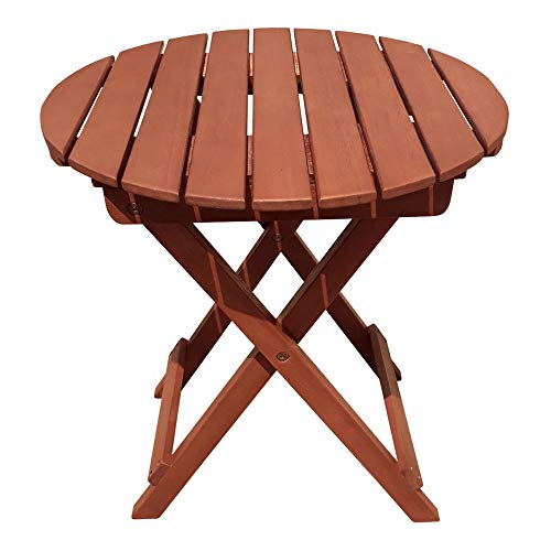 Garden Pleasure Gartentisch Hanford Ø45xH50 cm Balkon Klapptisch Holztisch Eukalyptus rund