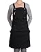 Waxed Canvas Heavy Duty Work Apron with Pockets (Black), Adjustable S to XXL with Cross-Back Straps and Quick Release Buckle for Men & Women - Cargo X