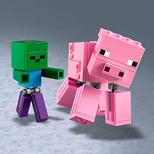 Lego 21157 Minecraft BigFig Schwein mit Zombiebaby, Spielzeug für Kinder ab 7 Jahren, baubare Figuren – Bild 6