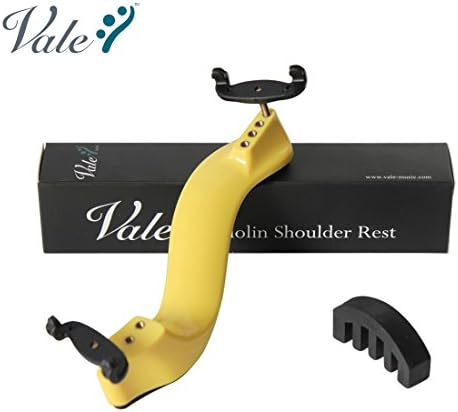 VALE Adjustable Shoulder Rest With Free Violin Mute for 1/2 Violin - Yellow