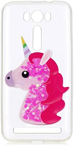Unicorn Case for Asus Zenfone 2 Laser ZE500KL,KAWOO 3D Unicorn Liquid Quicksand Soft Rubber Silicone Case Cover for Asus Zenfone 2 Laser ZE500KL Red