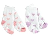 2 Pair Baby Doll Socks, in Heart Print Pattern perfect for Baby Doll Clothing, Fits American Girl Dolls Bitty Baby and More! by Sophia's, One Pink Pair & One Lavender Heart Socks. 2 Pair Socks, one Pink & one Lavender Heart Socks
