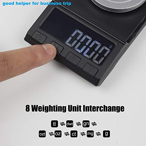 Digital Milligram Scale 50 x 0.001g, Portable Lab Jewelry Reload Powder