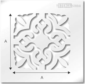 Single Tile Fits Standard Tile Sizes Just Add Paint Bagpath Tile Stencil Floor Wall Stencil The Stencil Studio Size 10 Inch 10621 10 Ideal For Tile And Other Interior Decor Makeovers Tools Stencils