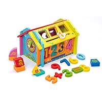 CRUISTORE Wooden Educational Toys | 24 Pieces of Blocks Shape Sorting Digital House | Puzzle Games for Toddlers Boys and Girls