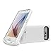 Galaxy S6 Battery Case: Stalion Stamina Rechargeable Extended Charging Case (Ceramic White) 3500mAh Protective Charger Cover with LED Charge Indicator Light