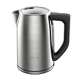 VAVA 1.7 Liter Electric Kettle Adjustable Temperature Control Stainless Steel Tea Kettle Cordless Hot Water Boiler Heater (BPA-Free Build, Strix Control, FDA Approved, Keep Warm Function)