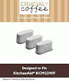 3 KitchenAid Charcoal Coffee Filters Fit KCM222 & KCM223 Water Filter Pod & Coffee Makers, Compare to Part # KCM22WF, Designed & Engineered by Crucial Coffee