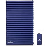 Hikenture Double Sleeping Pad - 2 Person Camping Mattress Inflatable Air Mat with Built-in Foot Pump - Lightweight and Compact - for Backpacking, Car Camping, Hiking, Tent, Truck (Navy Foot Pump)