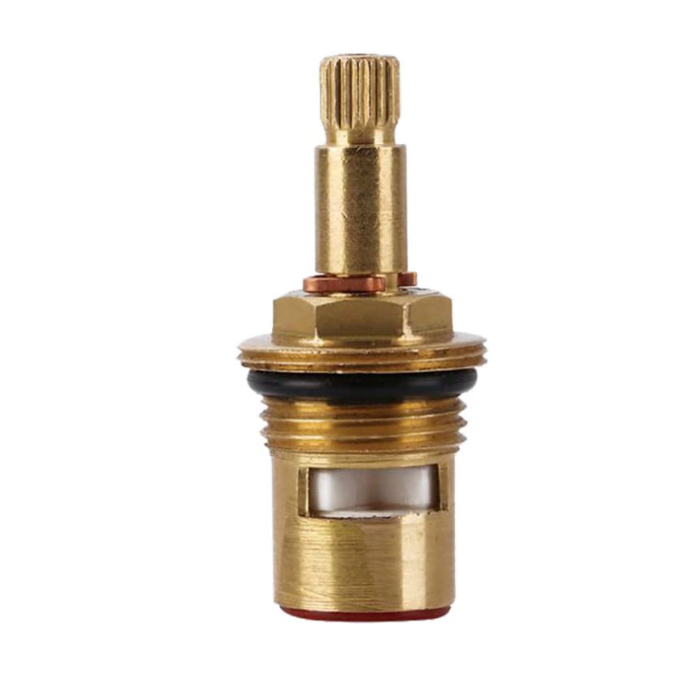 Faucet Ceramic Cartridge Valve, G1/2" Brass Tap Ceramic Disc Cartridges Replacement Hot Cold Water Spool (F2- H49mm)