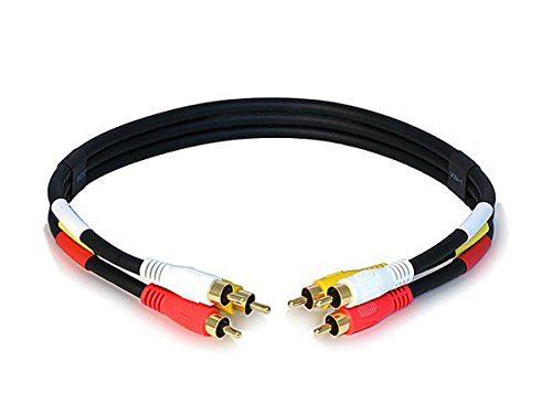 Triple RCA Dubbing Cable, RG59U, 1.5 ft.