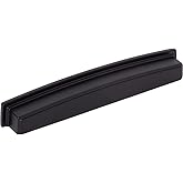 Jeffrey Alexander 192 mm Center Matte Black Square-to-Center Square Renzo Cabinet Cup Pull